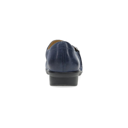Collette Wide Navy Burnished Nubuck